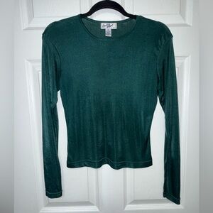 Elegant Forest Green Long Sleeve Top